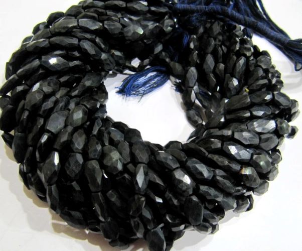 Natural Blue Tiger Eye Oval Faceted Beads Size 10mm to 12mm Blue Color Mani Shape  Strand 13 Inches long