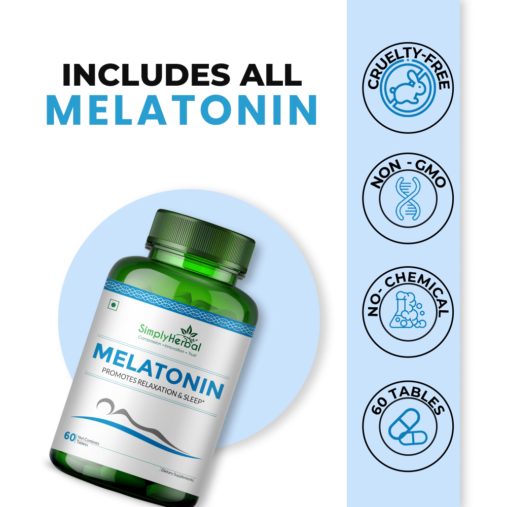 Simply Herbal Natural Melatonin 10 mg Sleeping Tablets