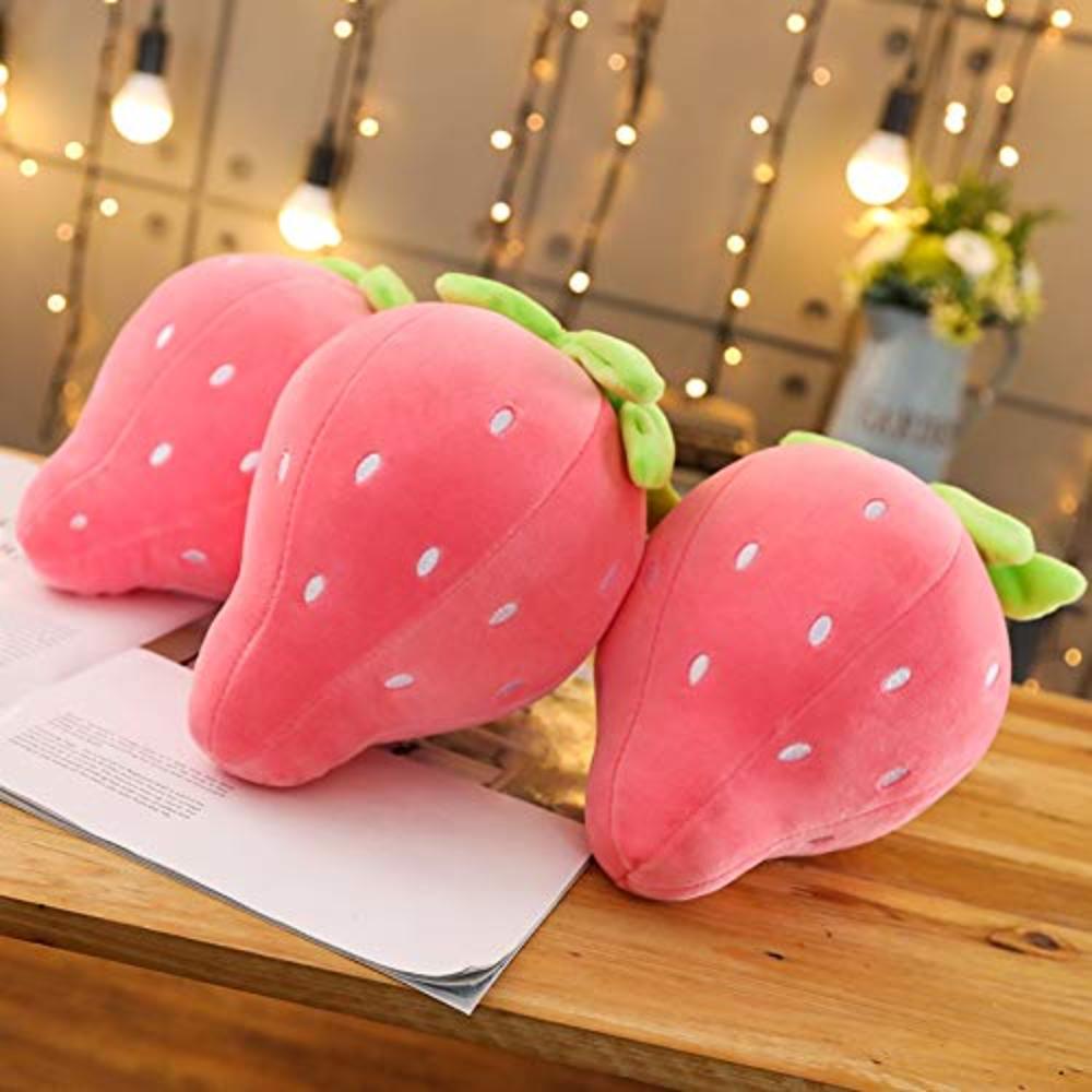 Strawberry Soft Toy - Color: Red With Green Leaf Accent