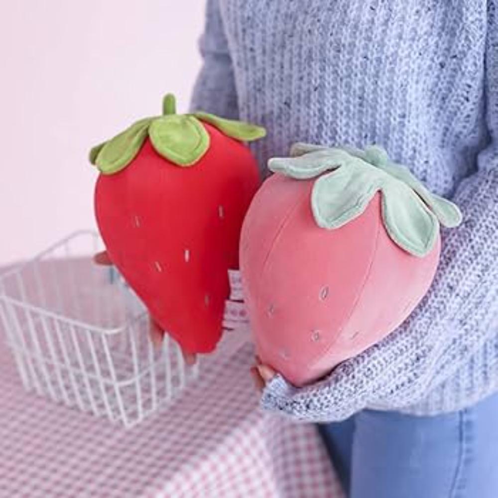 Strawberry Soft Toy - Color: Red With Green Leaf Accent