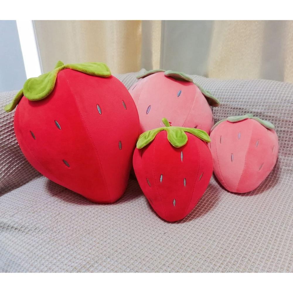 Strawberry Soft Toy - Color: Red With Green Leaf Accent