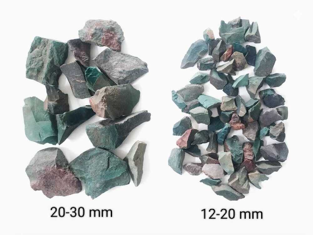Moss agate green glass chips and aggregate