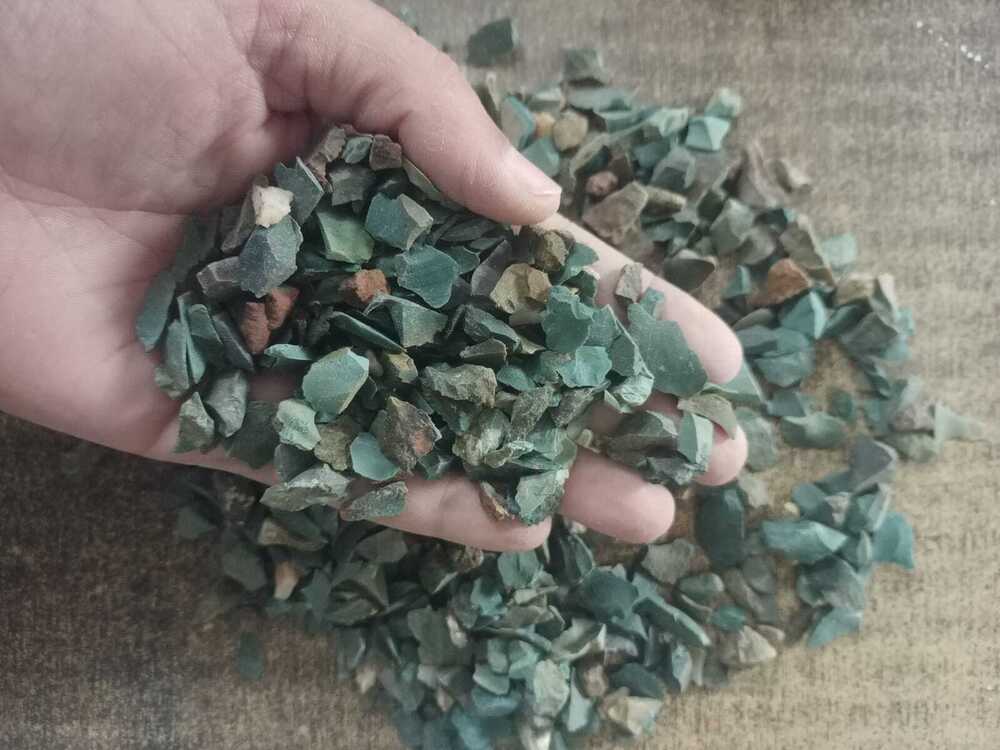 Moss agate green glass chips and aggregate