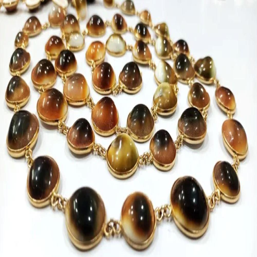 Shiva Eye Round Cabochon 12 To 18mm Shell Beads Raw Organic Fossil Domed Coin Bezel Connector Chain - Color: Yellow