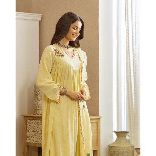 Buttercup Mul Cotton A Line Threadwork Suit