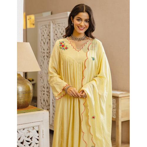 Buttercup Mul Cotton A Line Threadwork Suit