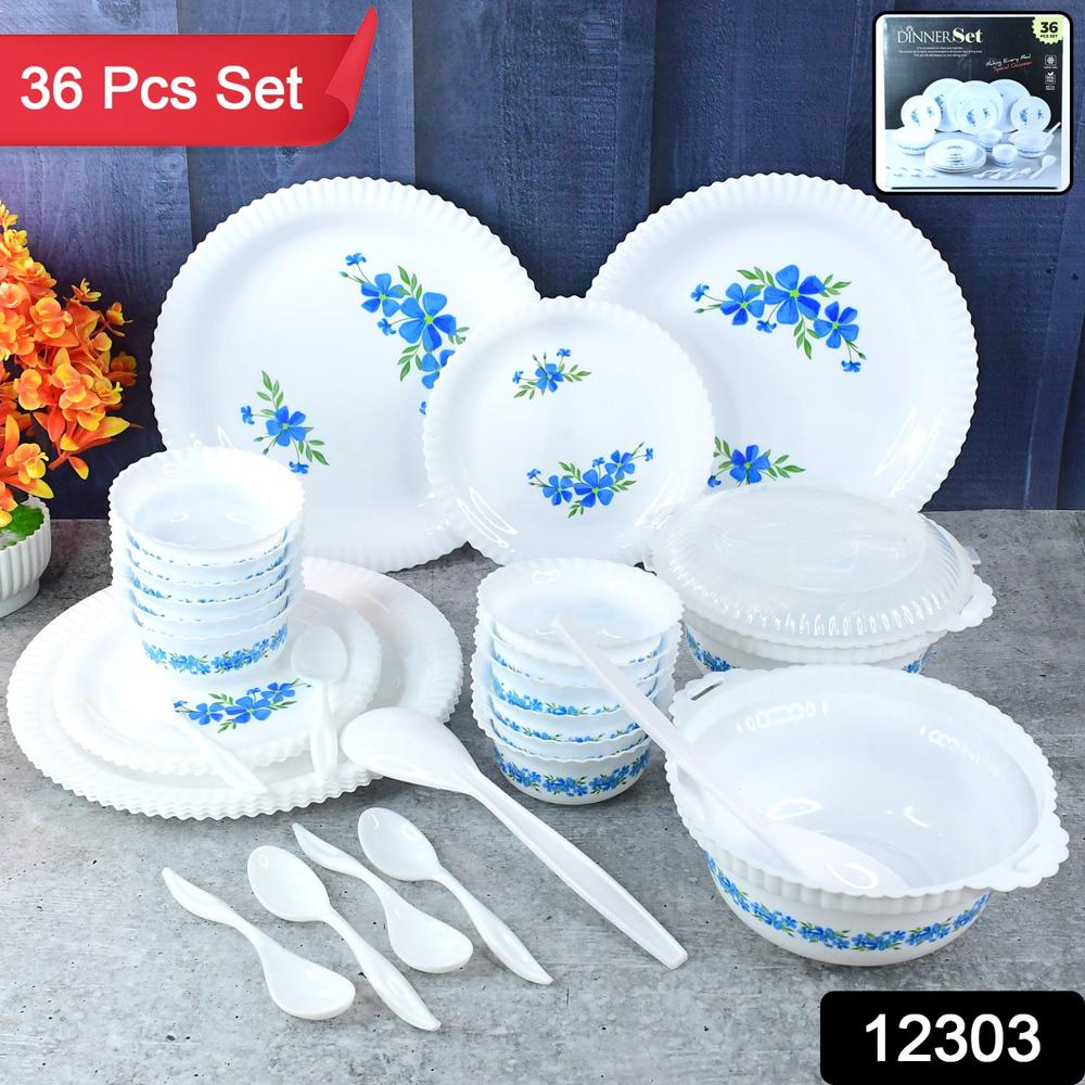 Plastic Premium Dinner Set (36 Pc) - Color: Mix