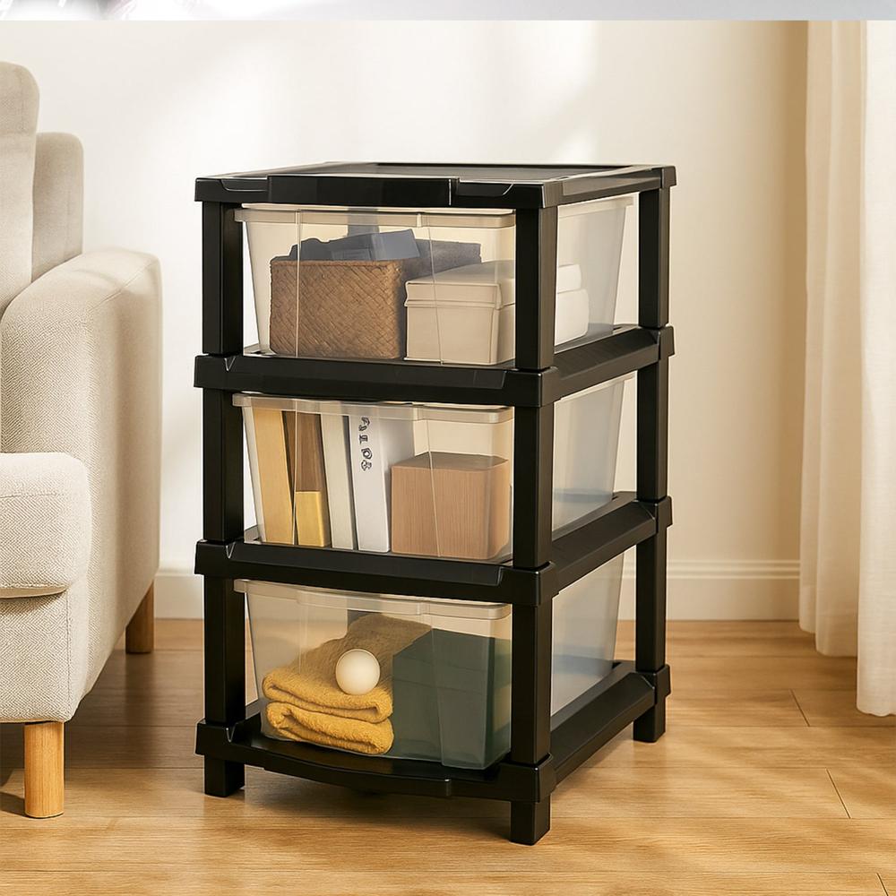 3-Layer Classic Transparent Drawer Storage Organizer - Color: Mix