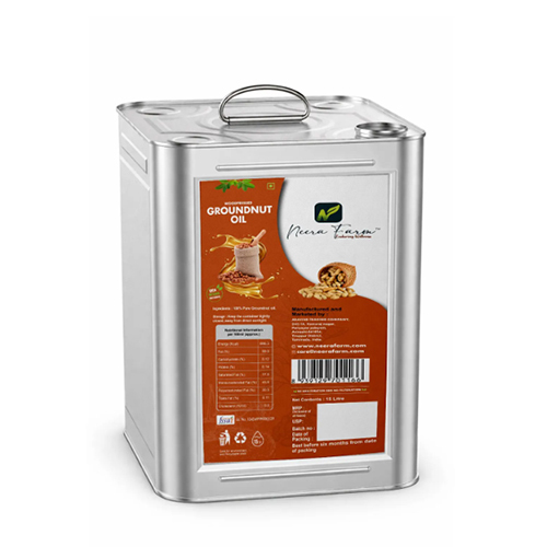 Cold Pressed Groundnut Oil 15 Kg Tin