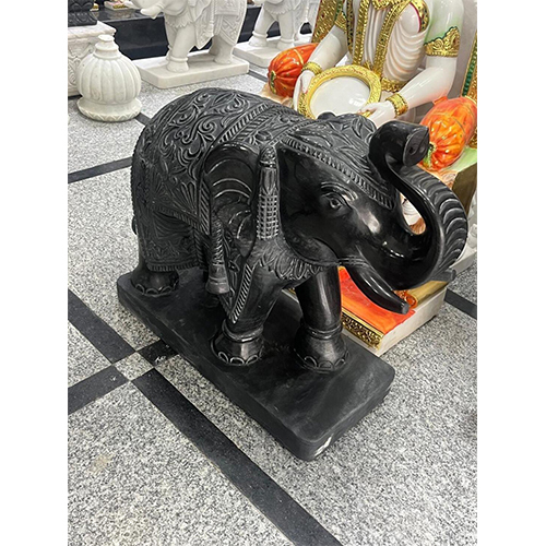 Black marble elephant marbel statue