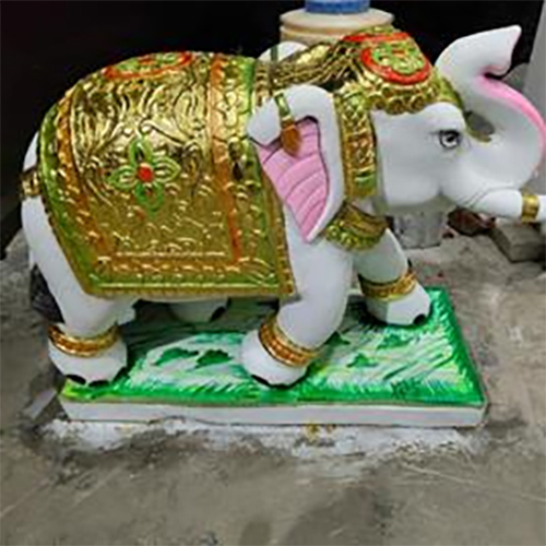 White marble elephant marbel statue