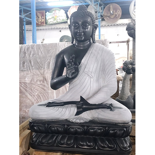Black Marble Buddha Statue