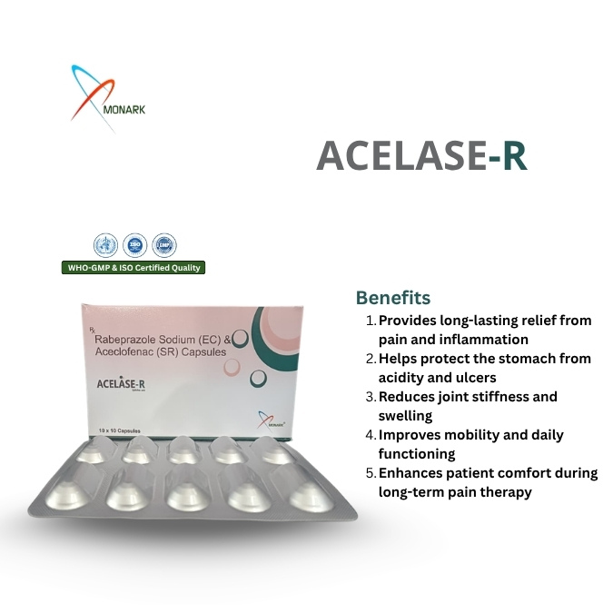 Aceclofenac 200mg  (SR) + Rabeprazole  20mg Capsule