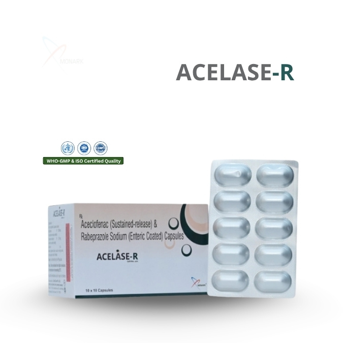 Aceclofenac 200mg  (SR) + Rabeprazole  20mg Capsule