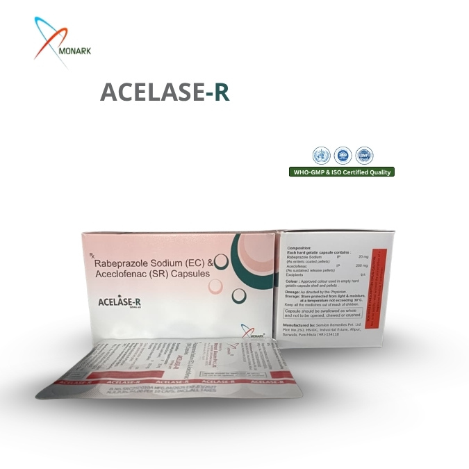 Aceclofenac 200mg  (SR) + Rabeprazole  20mg Capsule