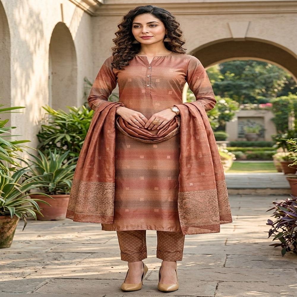 Elegant Digital Print Kurti Set Fabric with Dupatta