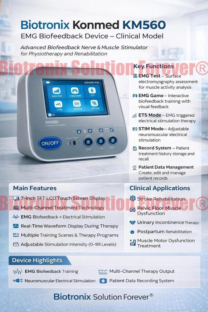 Konmed KM-560 Biofeedback Device with NMES Muscle Stimulation