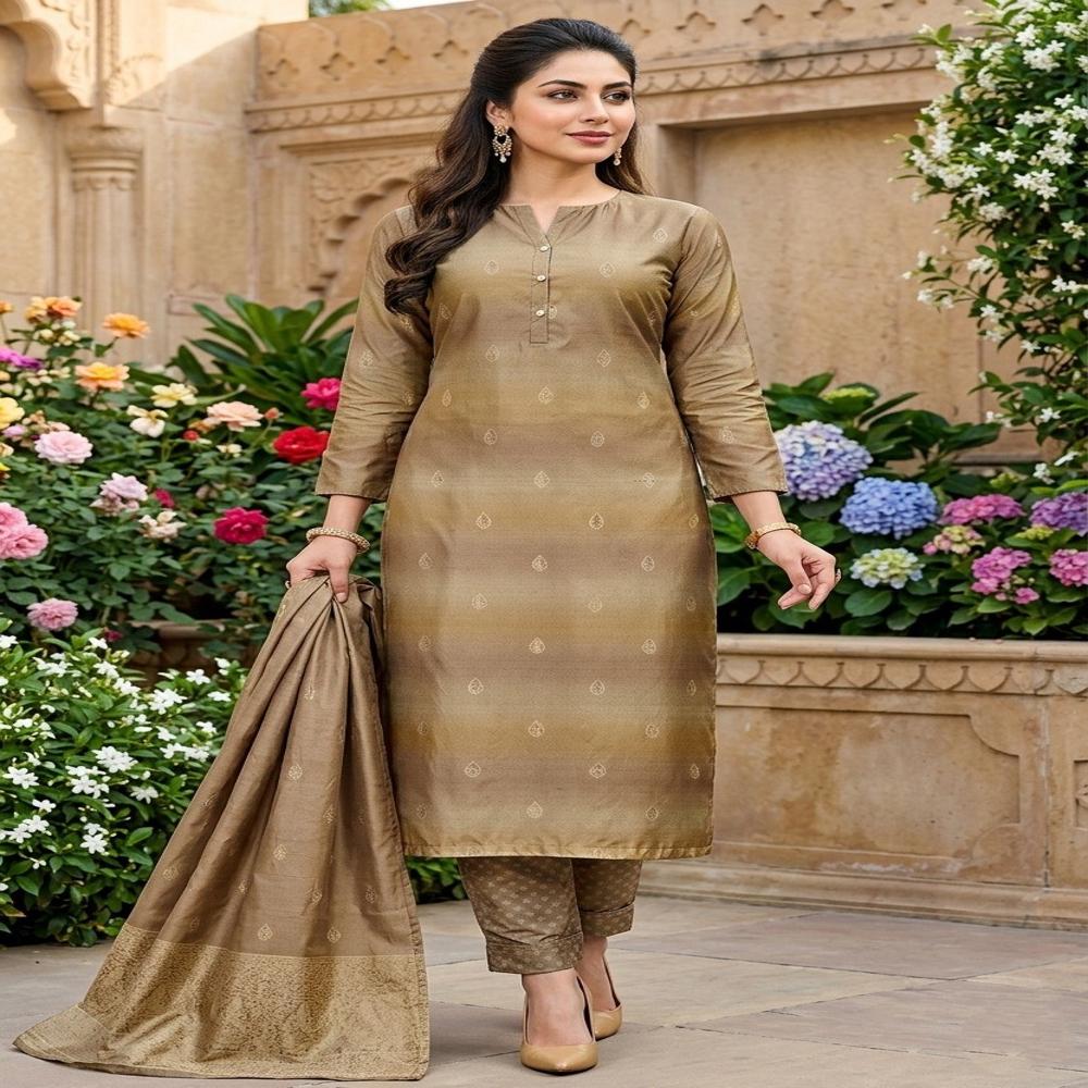 Elegant Digital Print Kurti Set Fabric with Dupatta