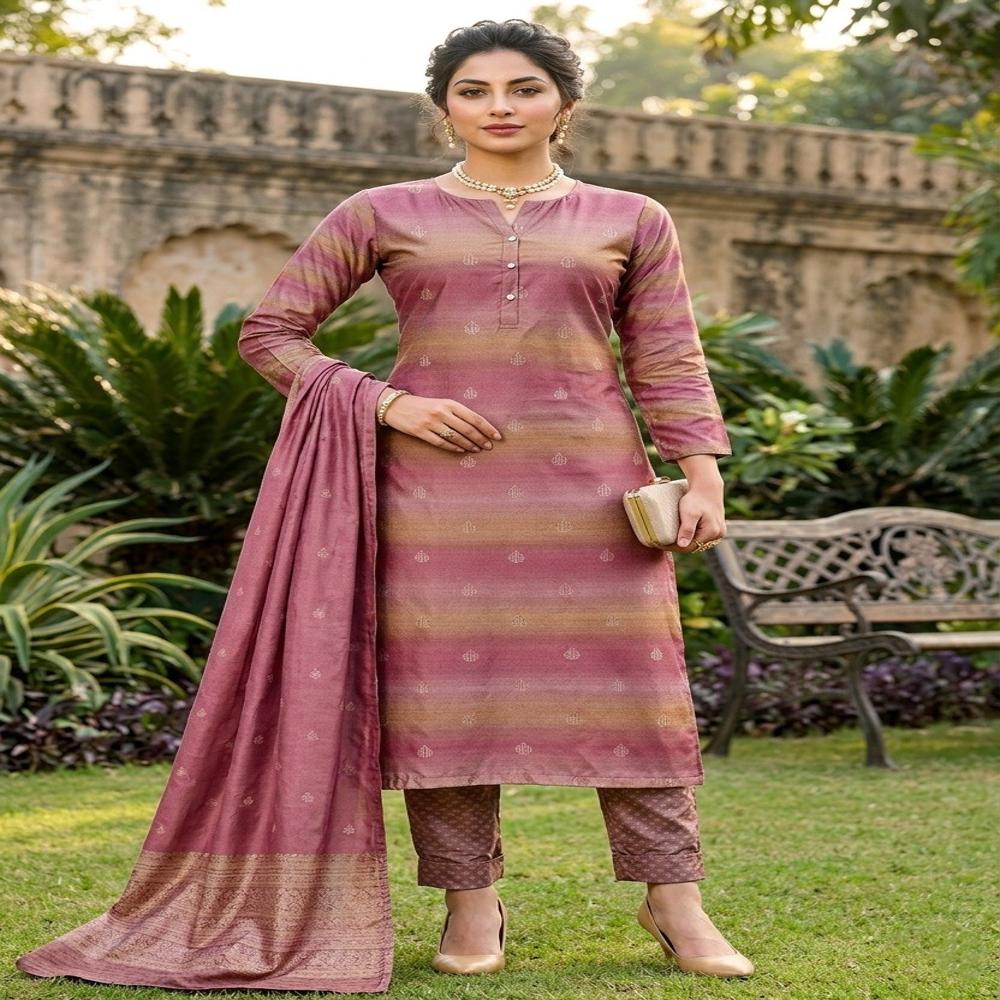 Elegant Digital Print Kurti Set Fabric with Dupatta