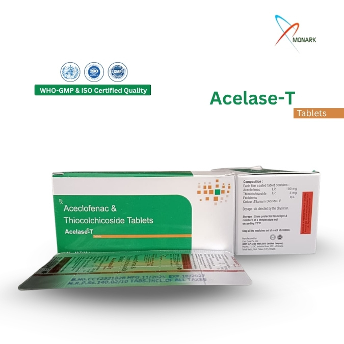 Aceclofenac 100mg + Thiocolchicoside 4 mg  Tablet