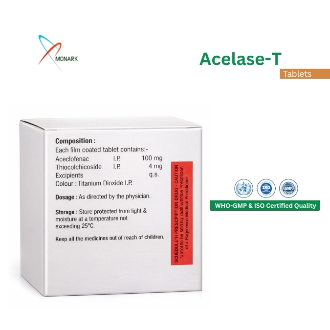 Aceclofenac 100mg + Thiocolchicoside 4 mg  Tablet