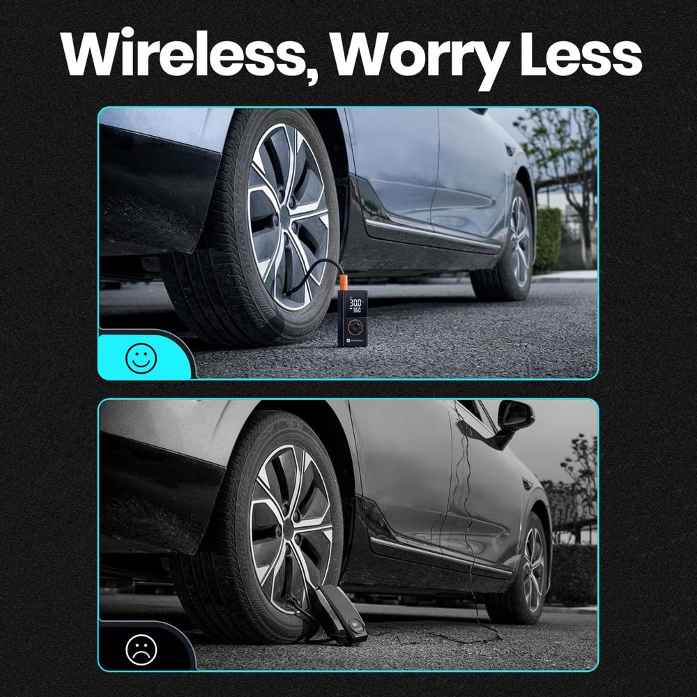 Portronics Vayu 3.0 tyre Inflator with 150 PSI Pressure, 4000 mAh