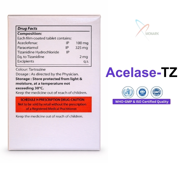 Aceclofenac 100mg + Paracetamol 325mg + Tizanidine 2MG TAB 