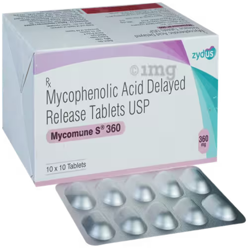 Mycomune S 360 mg Tablets, Mycophenolic Sodium Immunosuppressant Medicine
