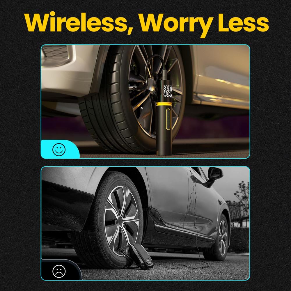 Portronics Vayu 5.0 , Portable 12V DC Corded Tyre Inflator for Cars, 150 PSI, Fast Inflation,