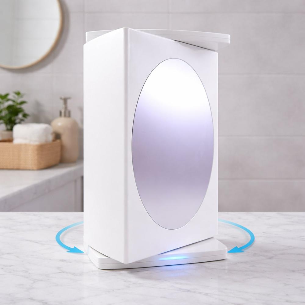 Wall Mounted Rotating Bathroom Mirror Cabinet (1 Pc, 22x42 Cm)