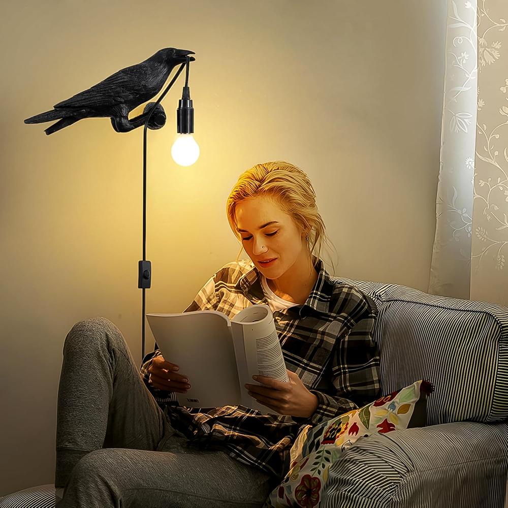 Crow Birds Table Lamps With Vintage Edison Bulb Bird Lamp (1 Set) - Color: Mix