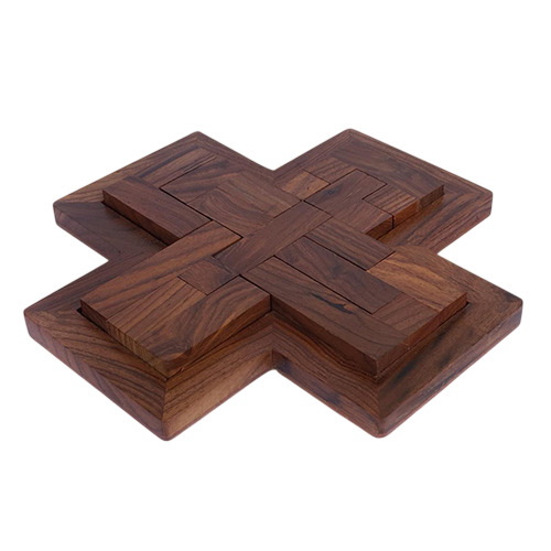 Wooden Cross Sequential Puzzle