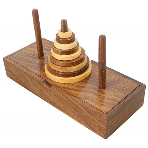 Wooden 9 Ring Puzzle Game
