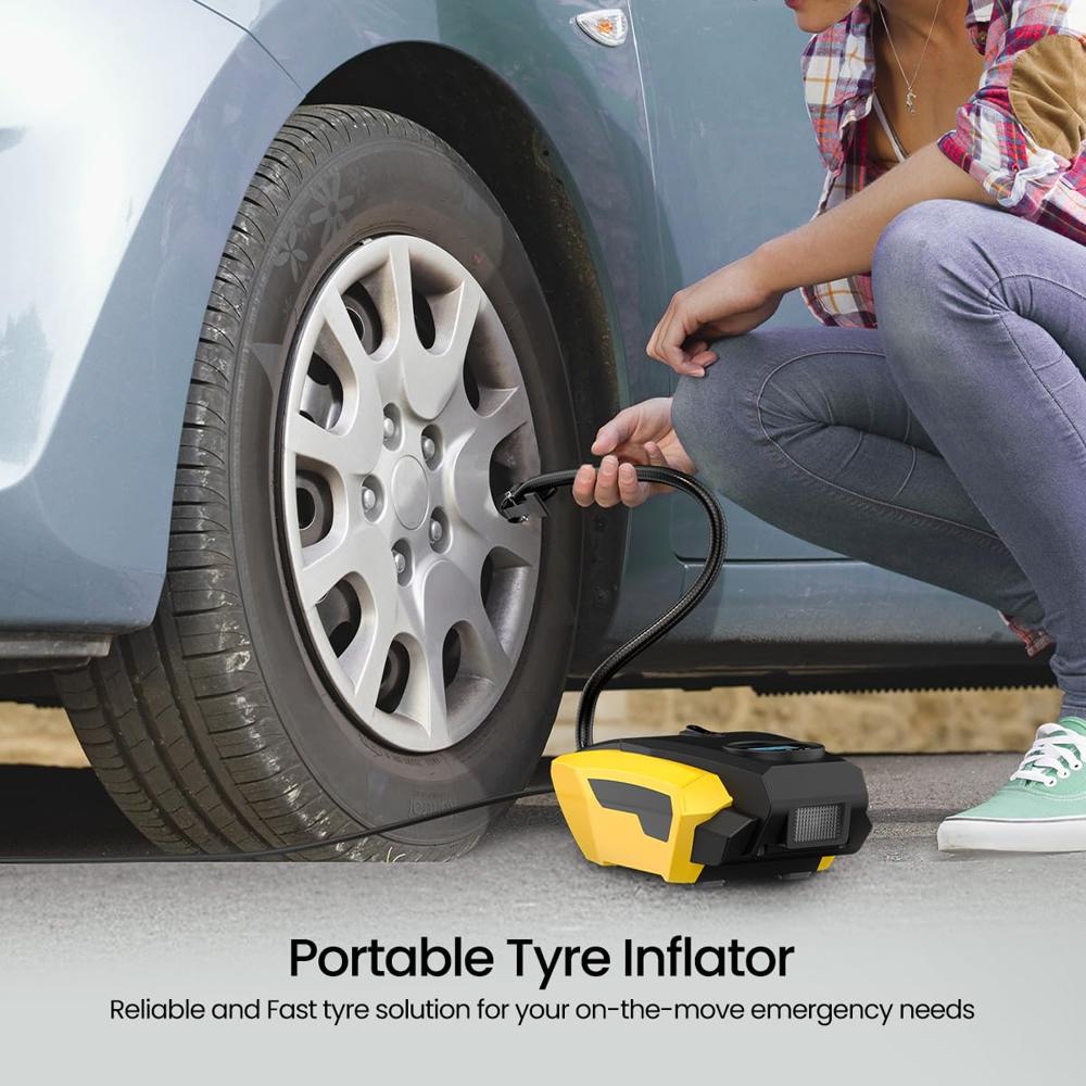 Portronics Vayu Lite Portable Tyre Inflator for Car, Bike, Cycle with 150 PSI Pressure, Digital Display,