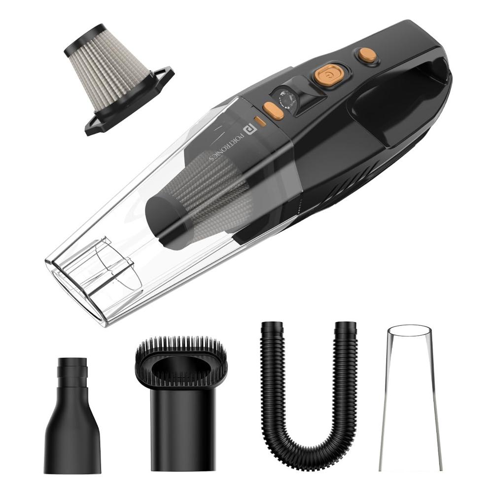 Portronics Mopcop Rechargeable Handheld Vacuum Cleaner For Home & Car, Washable Hepa - Color: Black
