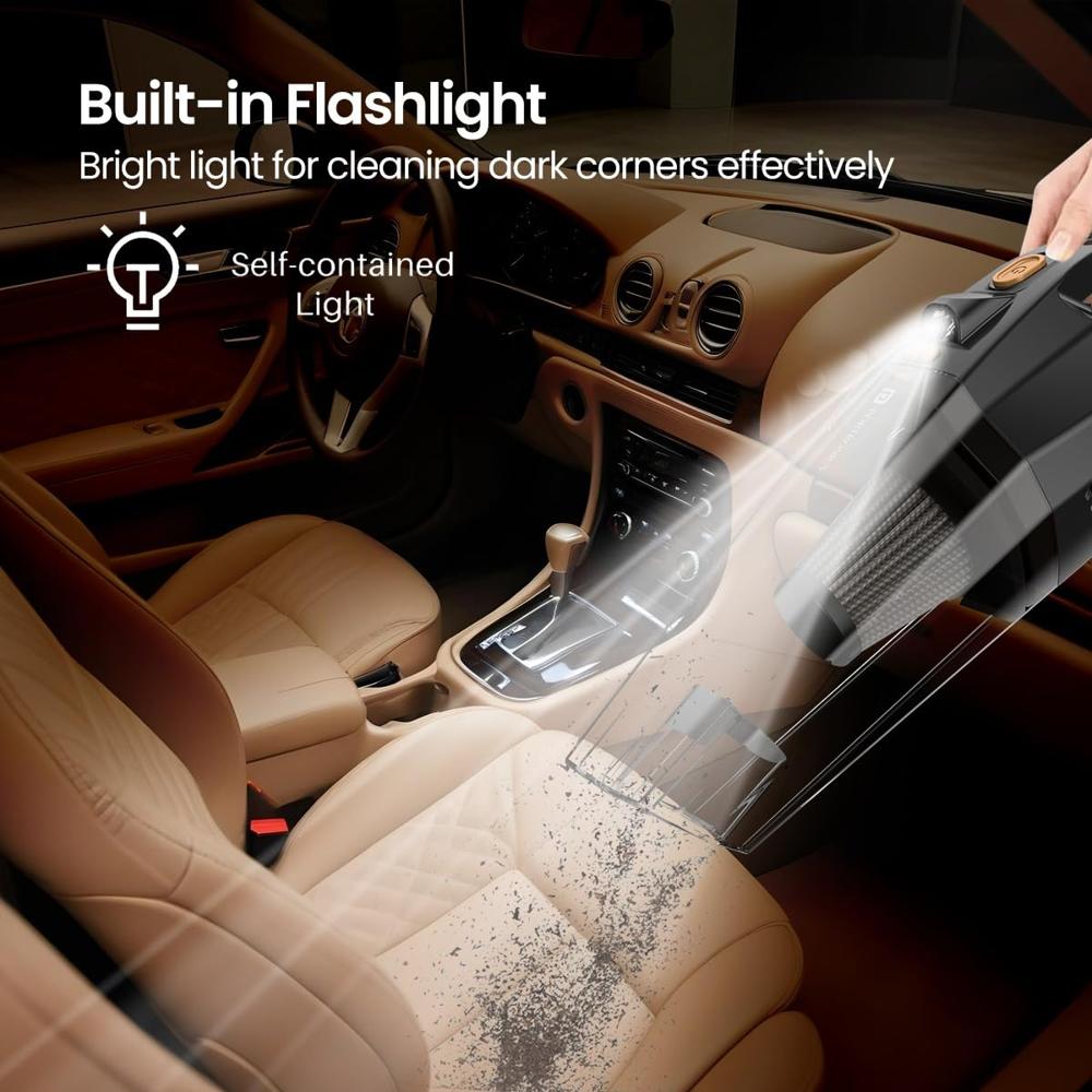 Portronics Mopcop Rechargeable Handheld Vacuum Cleaner for Home & Car, Washable HEPA