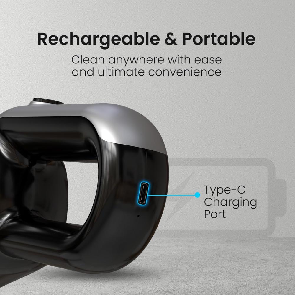 Portronics Mopcop 3, Rechargeable Handheld Vacuum Cleaner for Home & Car, Washable HEPA Filter, Multi-Function