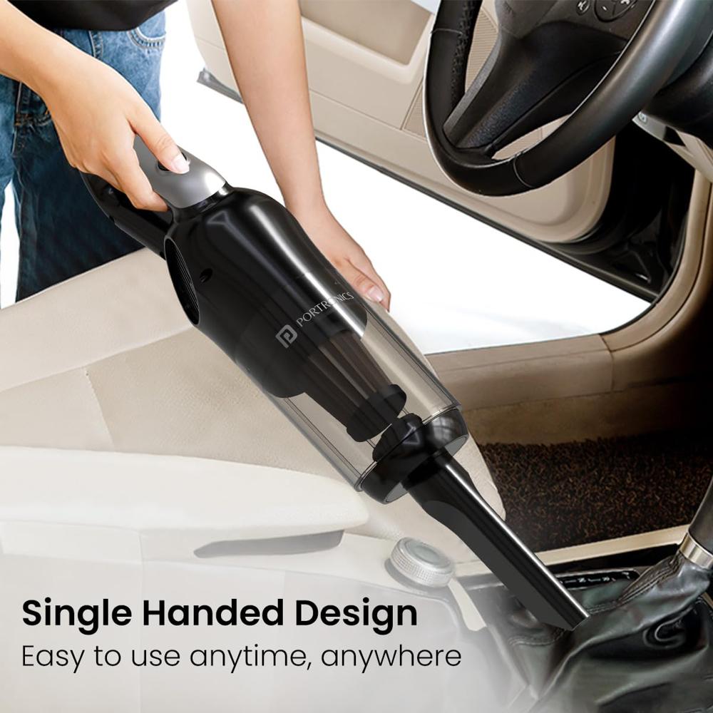 Portronics Mopcop 3, Rechargeable Handheld Vacuum Cleaner for Home & Car, Washable HEPA Filter, Multi-Function