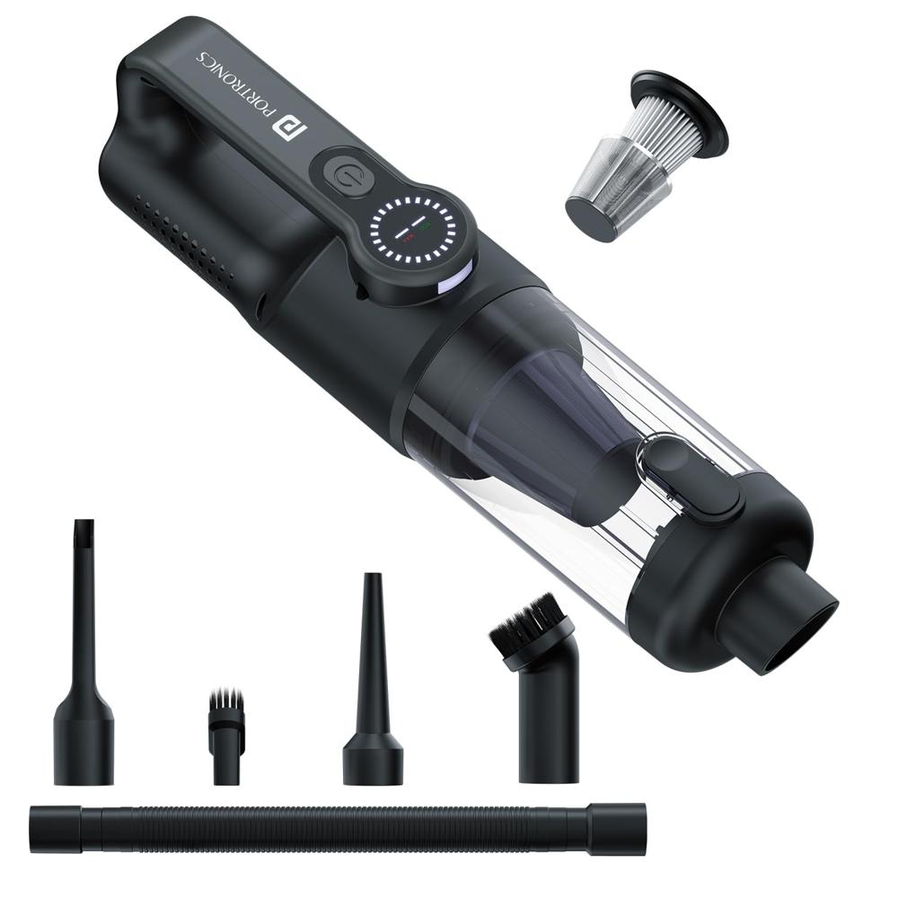 Portronics Mopcop 4, 2-in-1 Vacuum Cleaner & Blower, Cordless & Corded - Color: Black