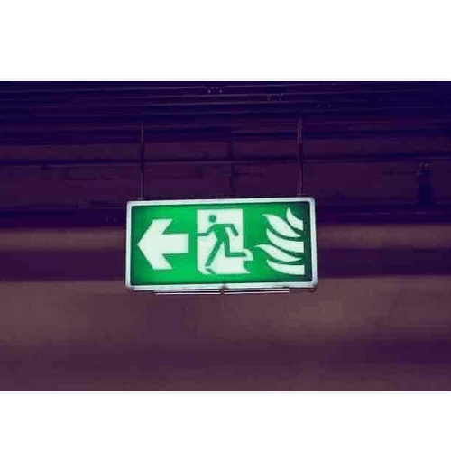 Rectangle Neon Fire Exit Sign Board