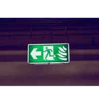 Rectangle Neon Fire Exit Sign Board