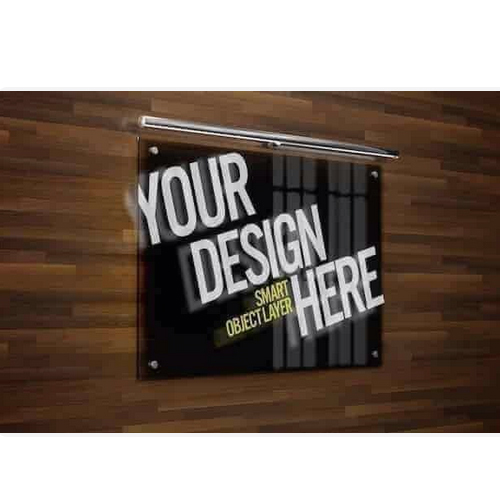 Glossy Rectangle Reflective Acrylic Sign Board