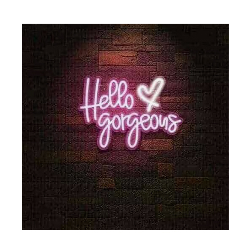 Pink And Golden Acrylic LED Sign Board