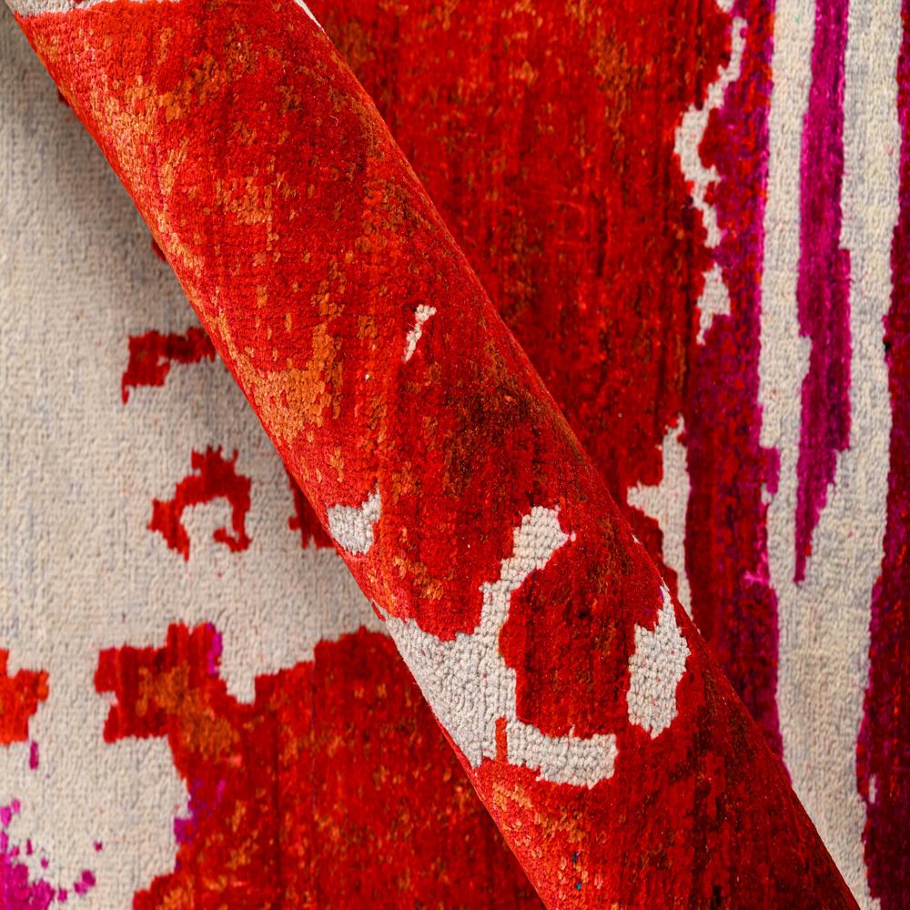 8x10 Feet Grey Red Orange Color Carpet