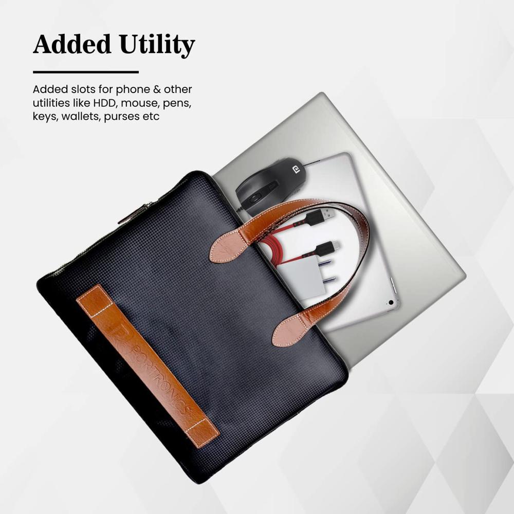 Portronics Encase 101 Laptop Bag for 15.6 Inch (39.6 cm) Laptops, Water Resistant Design