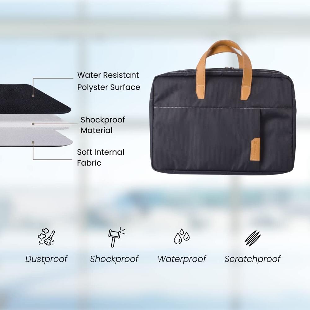 Portronics Encase 102 Laptop Bag for 15.6 Inch (39.6 cm) Laptops, Water Resistant Design,