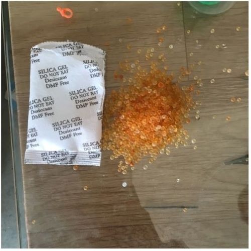 Orange Silica Gel Beads Pouch