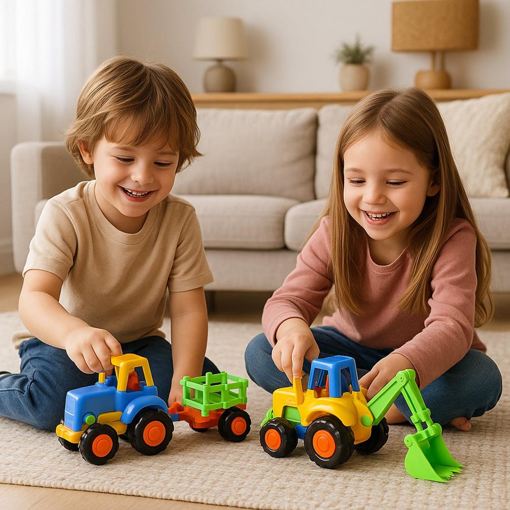Funwoods Itsy Bitsy Construction Vehicle Toy Set For Kids - (8 Pc) - Material: Plastic