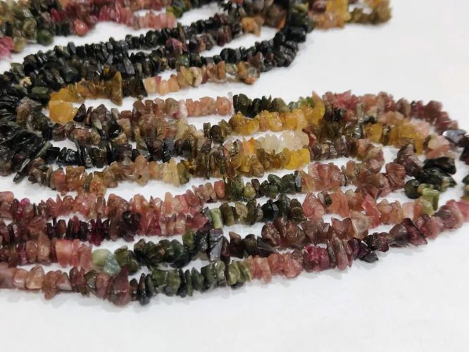 Natural Multi Tourmaline Free shape Chip Beads 6 to 10 mm Beads Strand 34inches Long