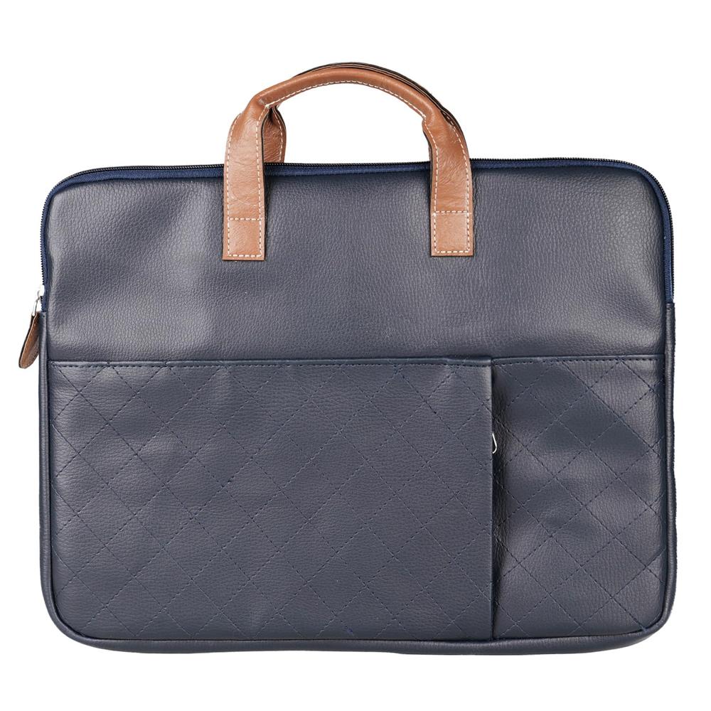 Portronics Encase 104 Laptop Sleeve For 15.6 Inch Laptops, Pu Leather Office Bag With Trolley Strap, Smart Inner Pocket, Comes - Color: Black & Blue & Brown